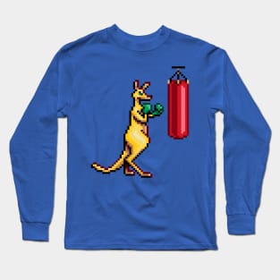 Kangaroo Boxer Training Pixel Art Long Sleeve T-Shirt